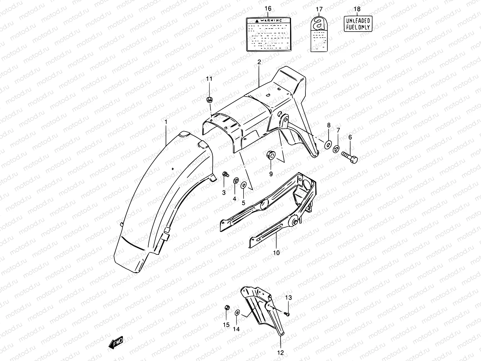 67 - REAR FENDER (MODEL Z/D/F/K/L/M)