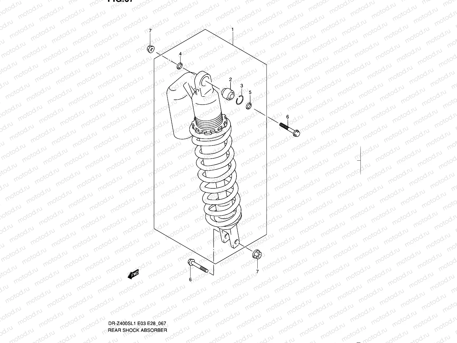 67 - REAR SHOCK ABSORBER (DR-Z400SL1 E33)