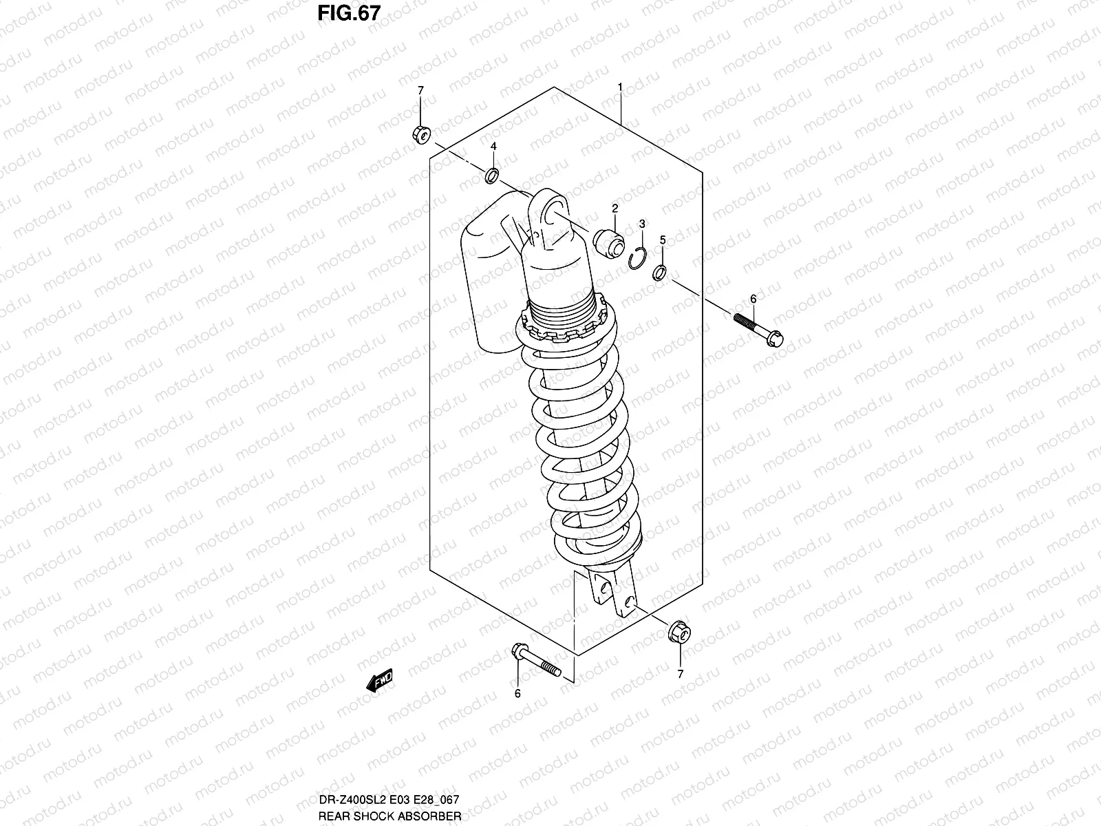 67 - REAR SHOCK ABSORBER (DR-Z400SL2 E33)
