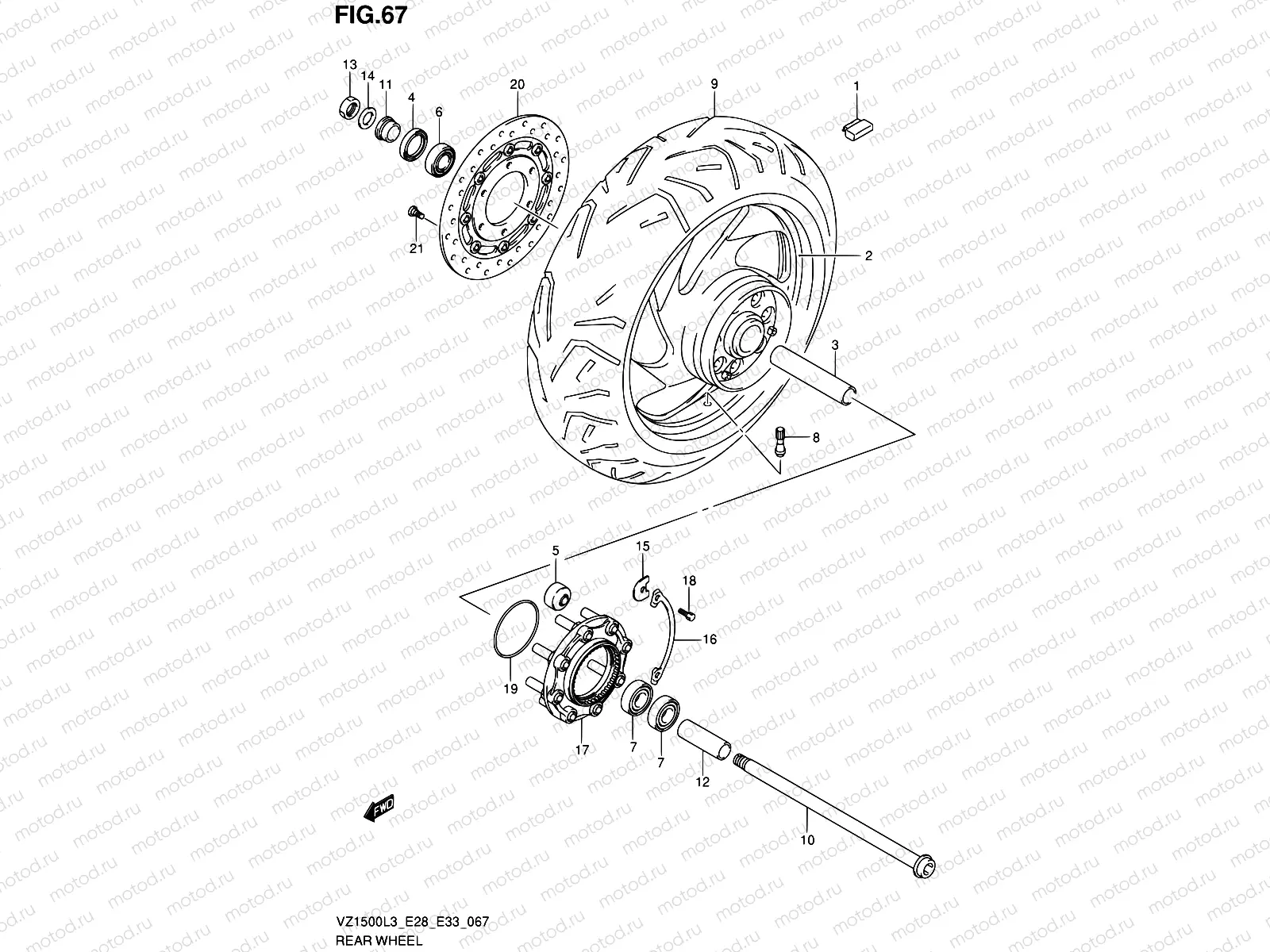 67 - REAR WHEEL