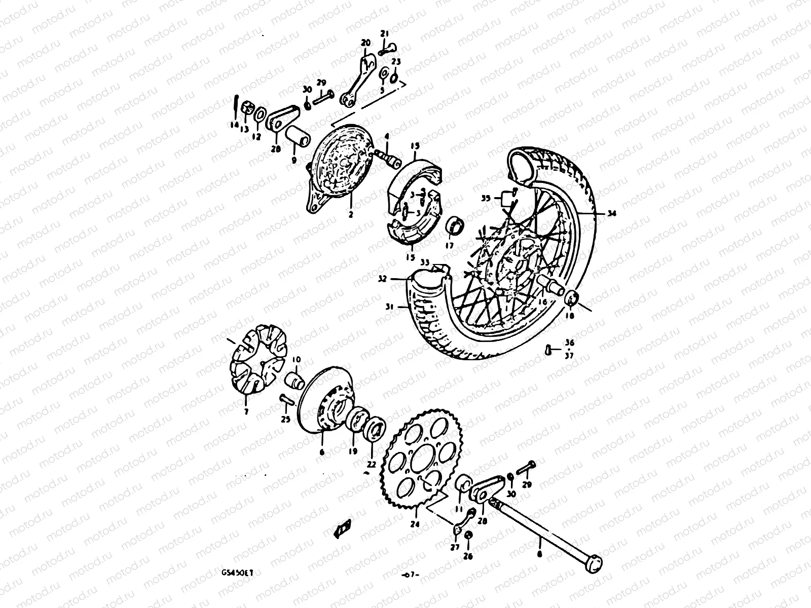 67 - REAR WHEEL (SPOKE WHEELS)
