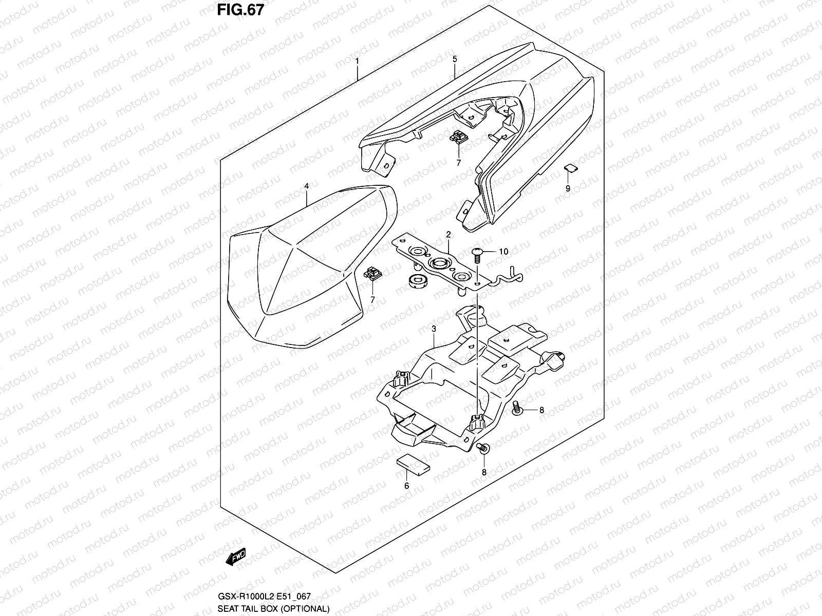 67 - SEAT TAIL BOX (OPTIONAL)