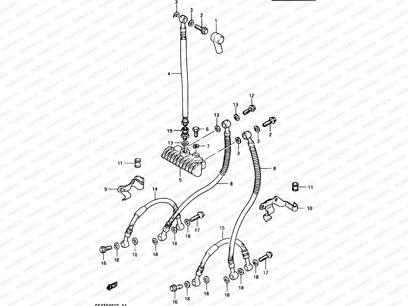 68 - FRONT BRAKE HOSE (GSX750EE)