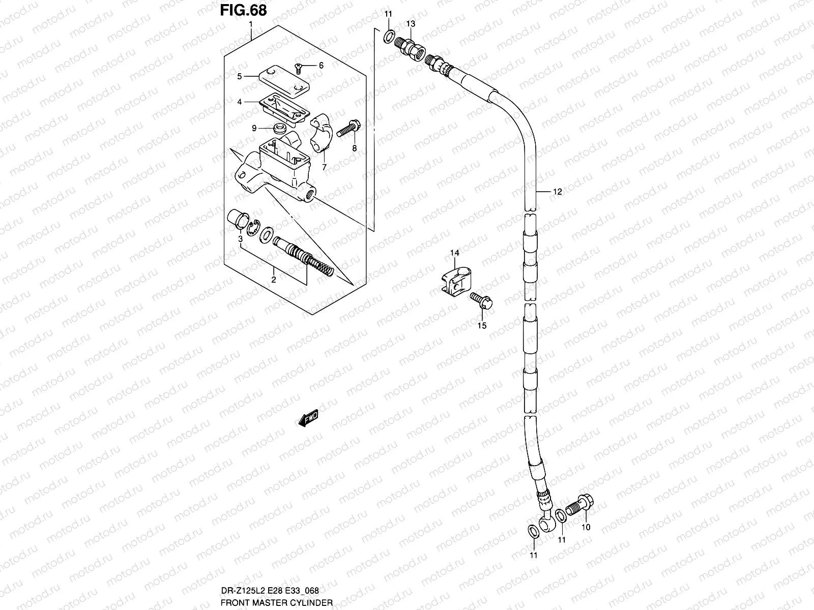 68 - FRONT MASTER CYLINDER (DR-Z125LL2 E28)
