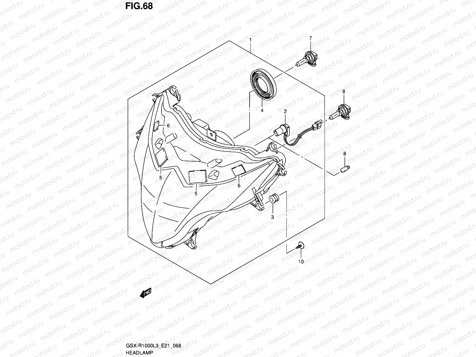 68 - HEADLAMP (GSX-R1000UFL3 E21)