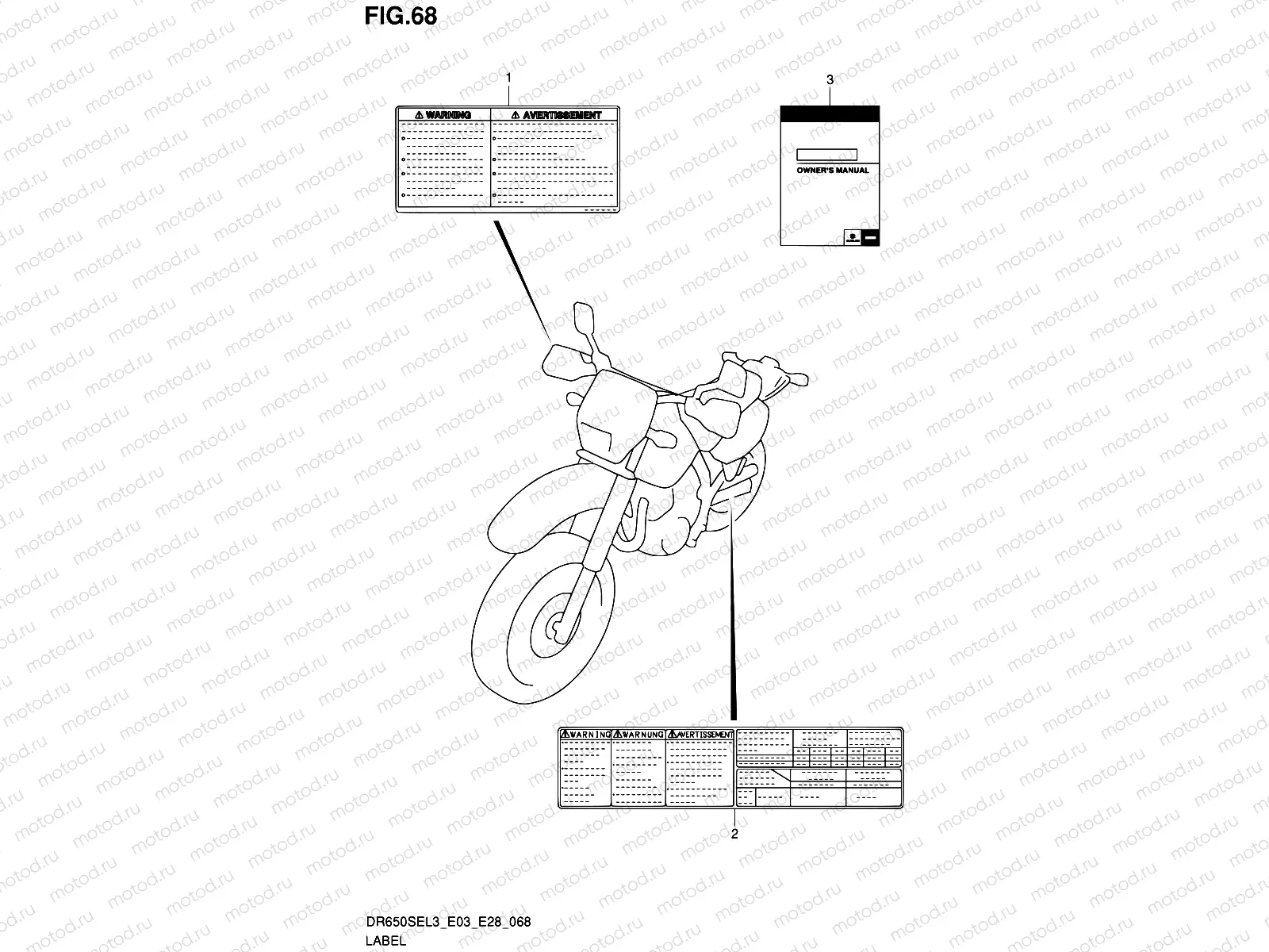68 - LABEL (DR650SEL3 E28)