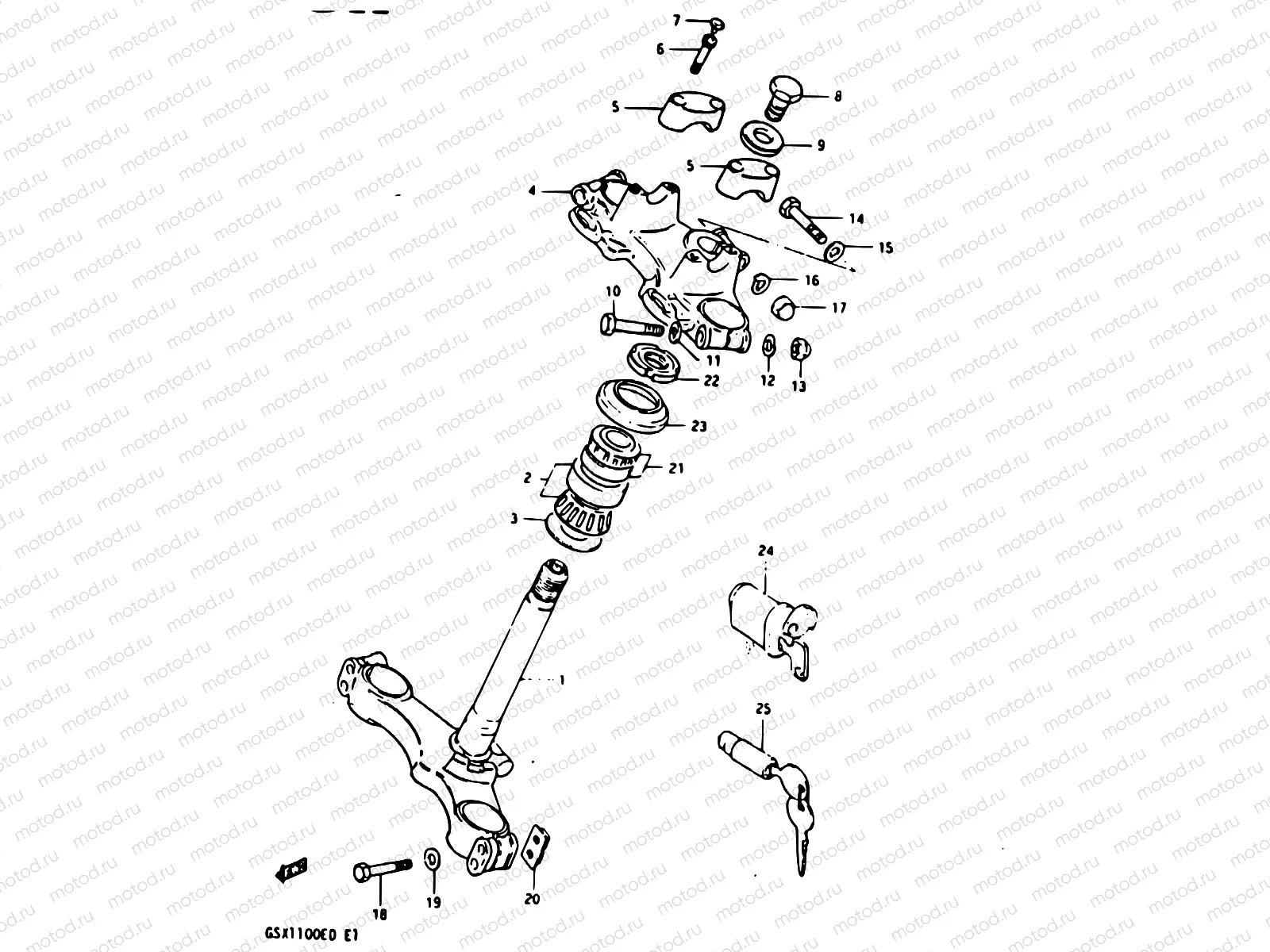 68 - STEERING STEM (GSX1100ESD)