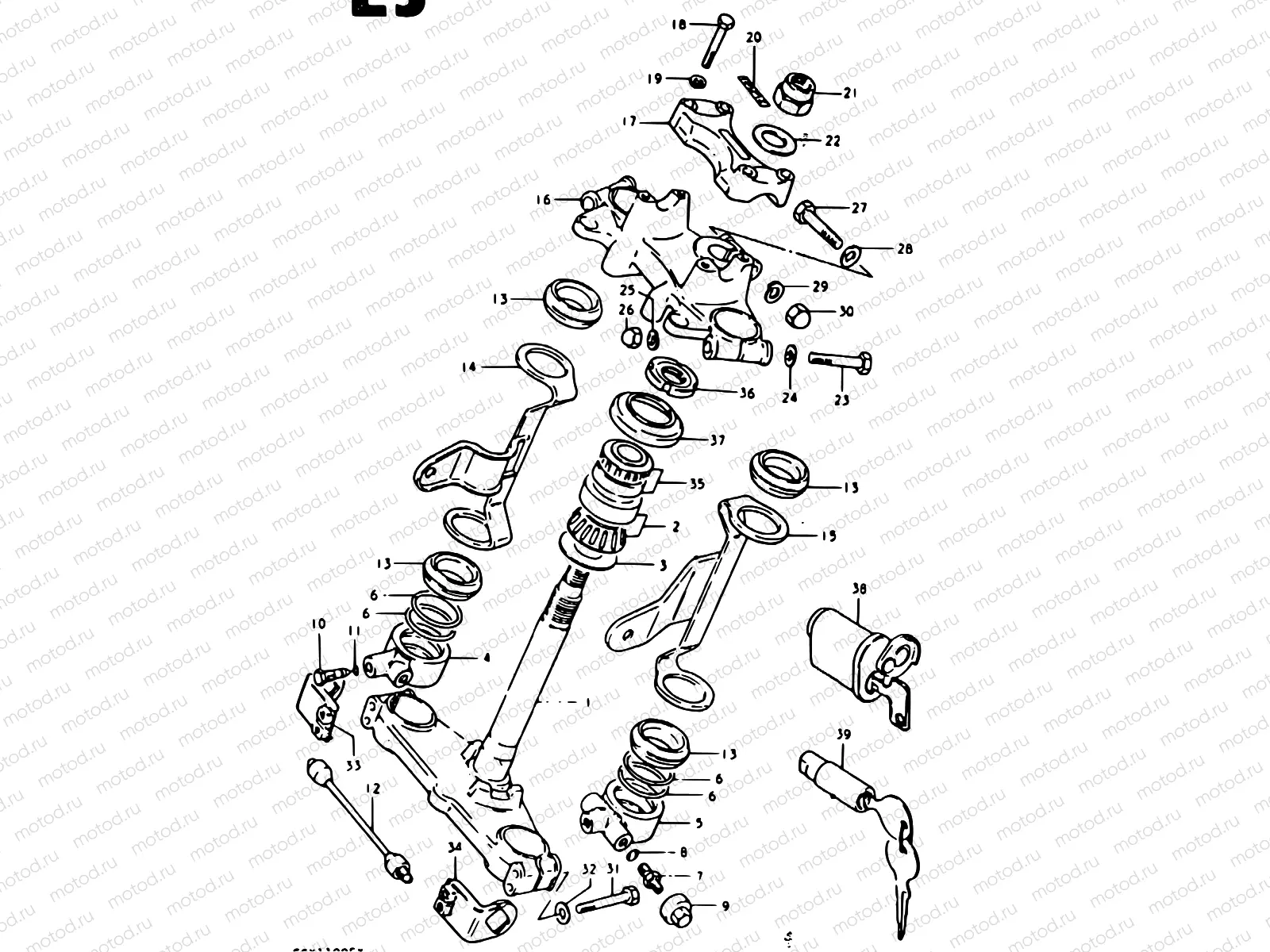 68 - STEERING STEM (GSX1100ET, GSX1100EX)