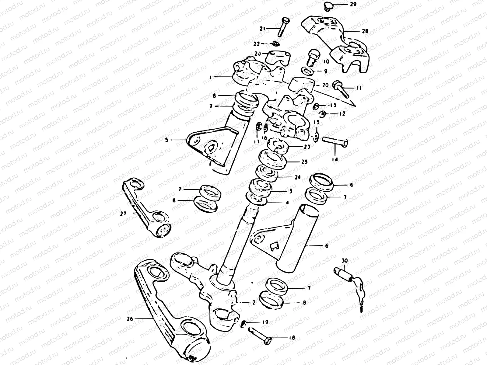 68 - STEERING STEM (GSX400ST ~F.NO. 500305/ET, EX)
