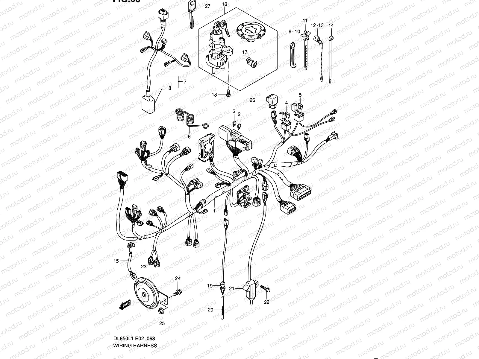 68 - WIRING HARNESS (DL650AUEL1 E19)