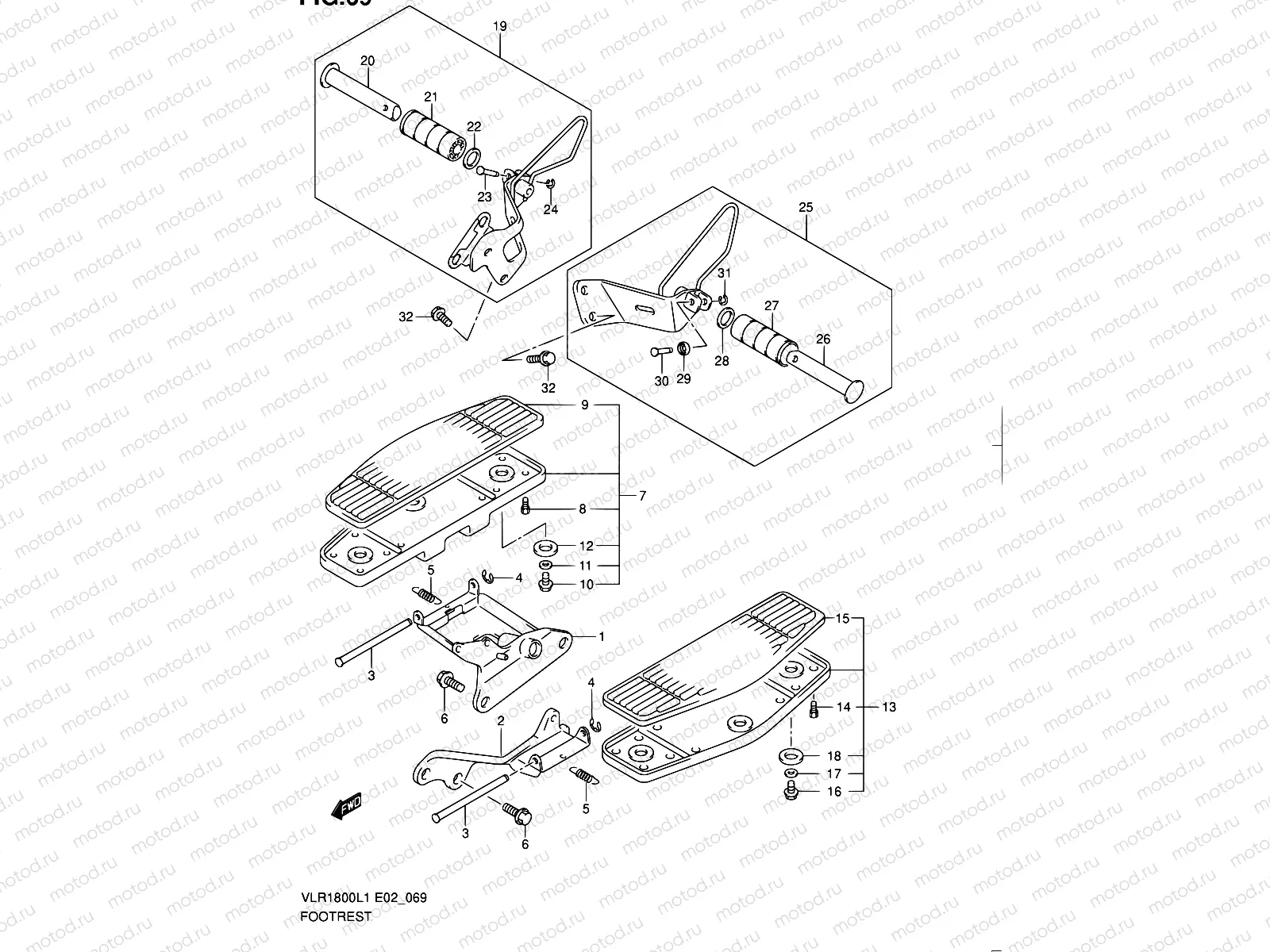 69 - FOOTREST (VLR1800TL1 E19)
