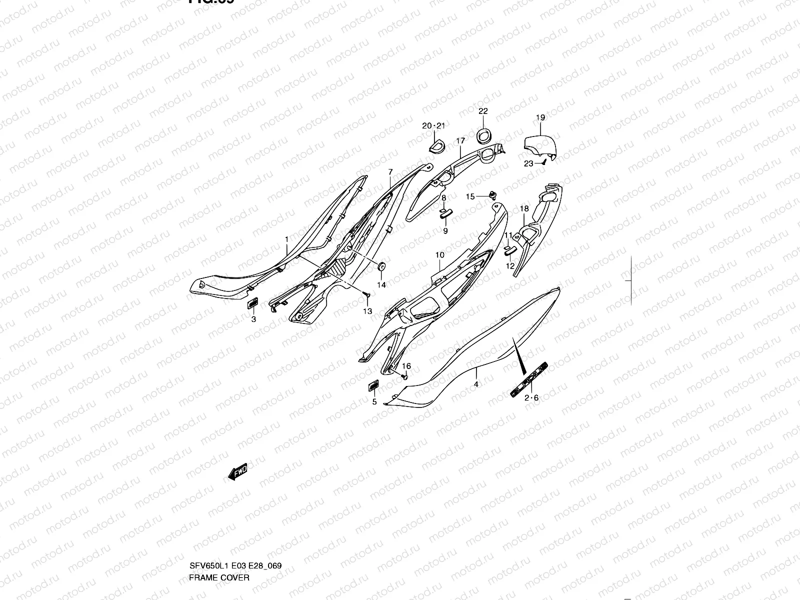 69 - FRAME COVER (SFV650L1 E03)
