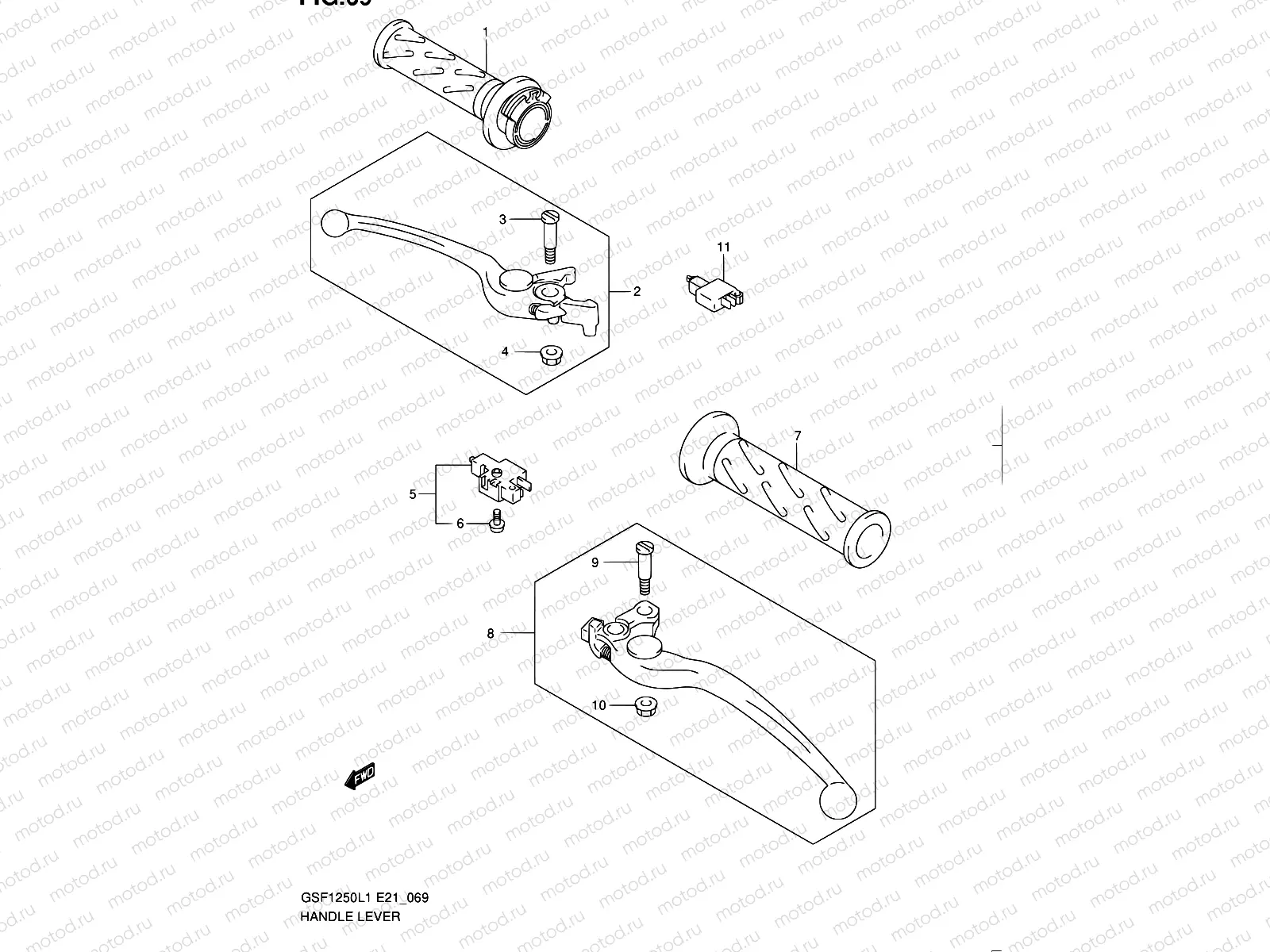 69 - HANDLE LEVER (GSF1250AL1 E21)
