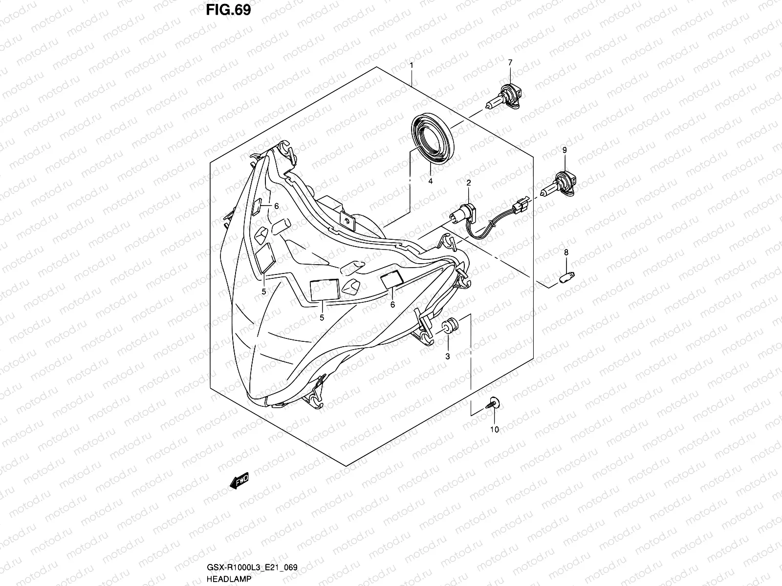 69 - HEADLAMP (GSX-R1000ZL3 E21)