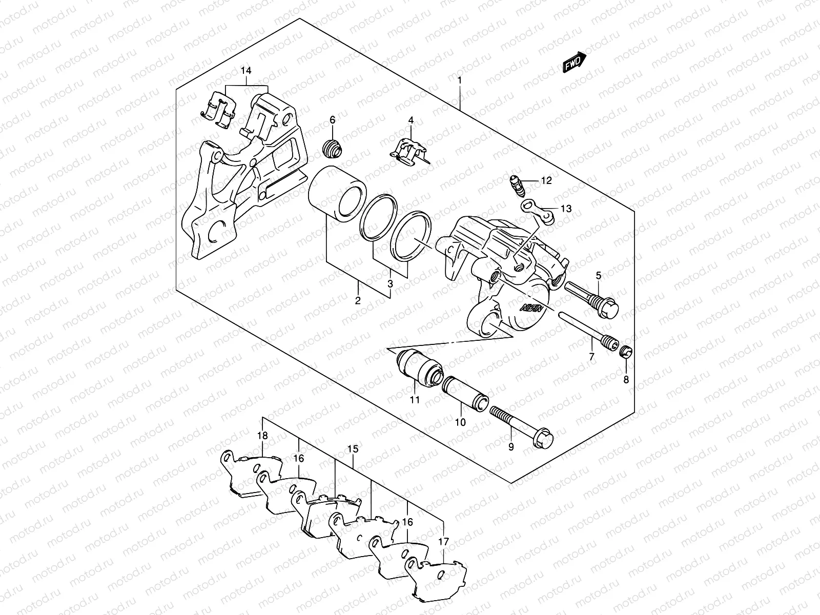 69 - REAR CALIPER (SEE NOTE)