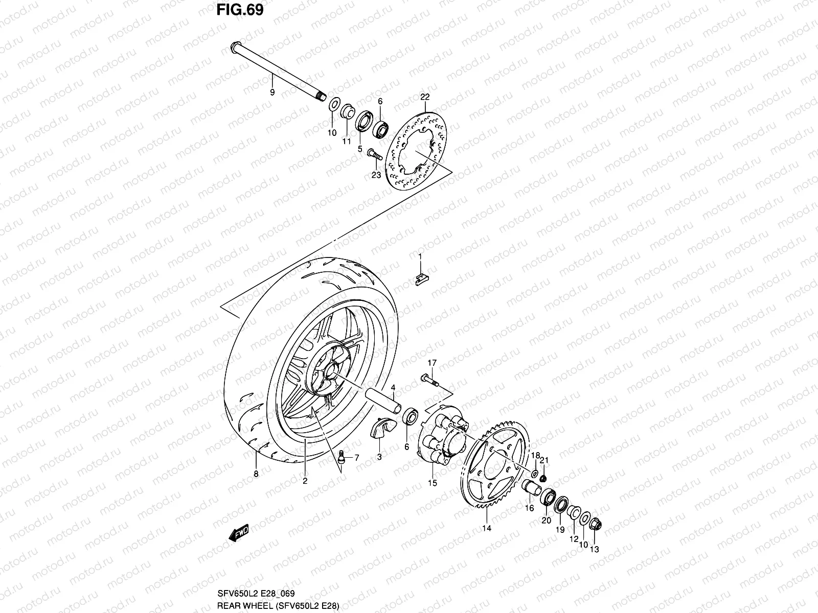 69 - REAR WHEEL (SFV650L2 E28)