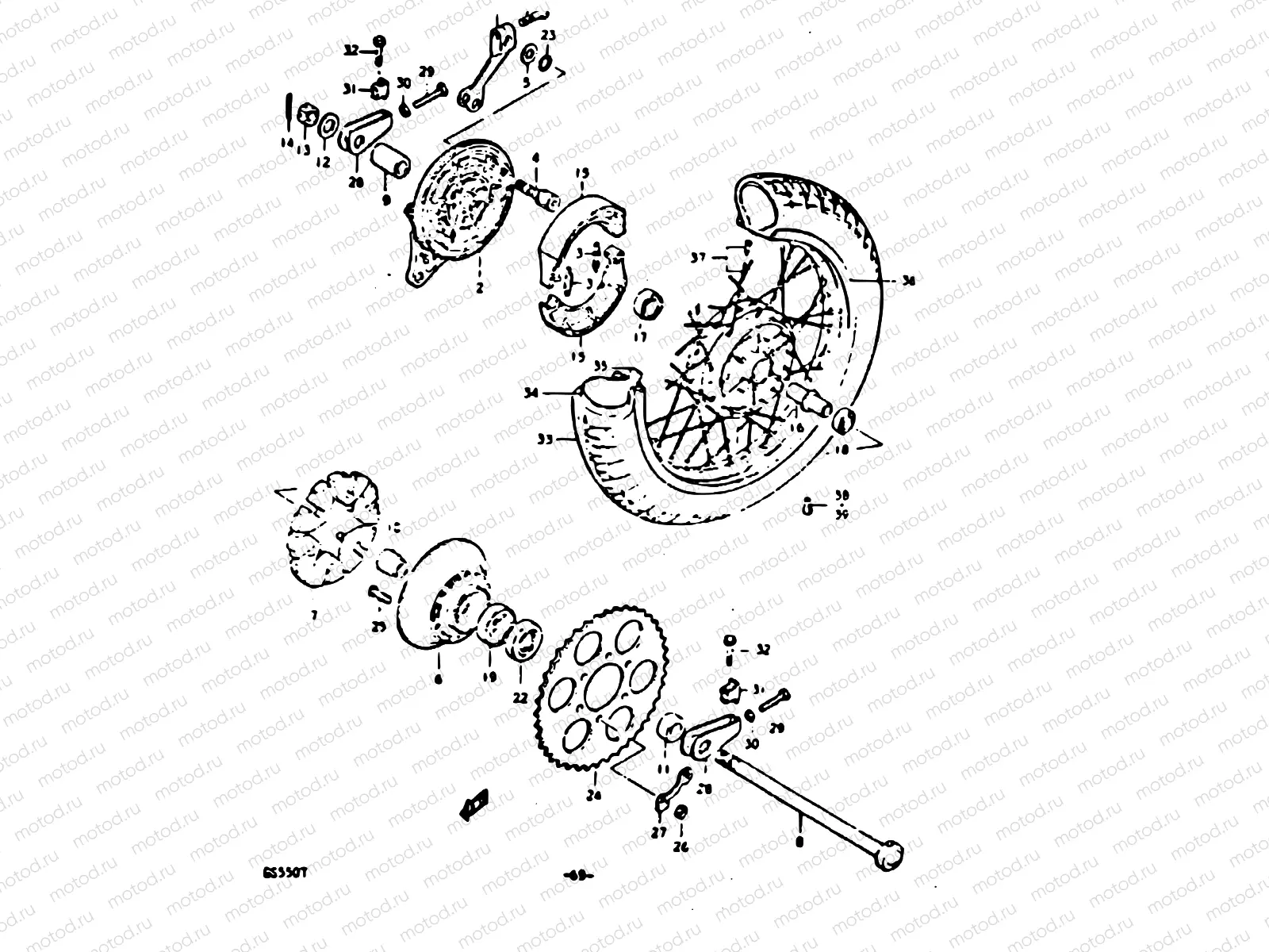 69 - REAR WHEEL (SPOKE WHEELS)