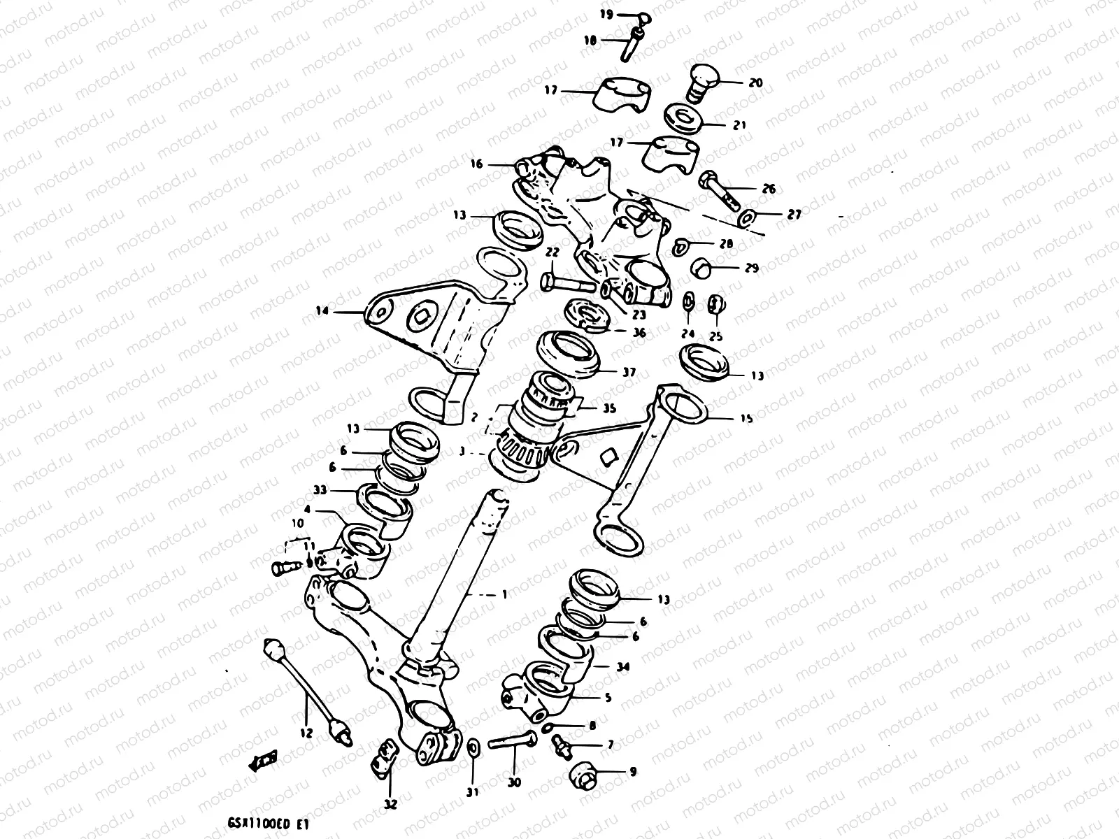 69 - STEERING STEM (GSX1100Z/D/XD)