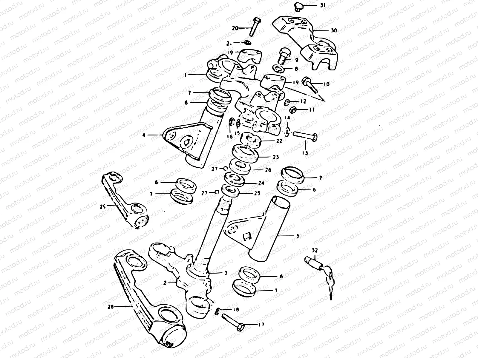 69 - STEERING STEM (GSX400ST F.NO. 500306~/GSX400SX)