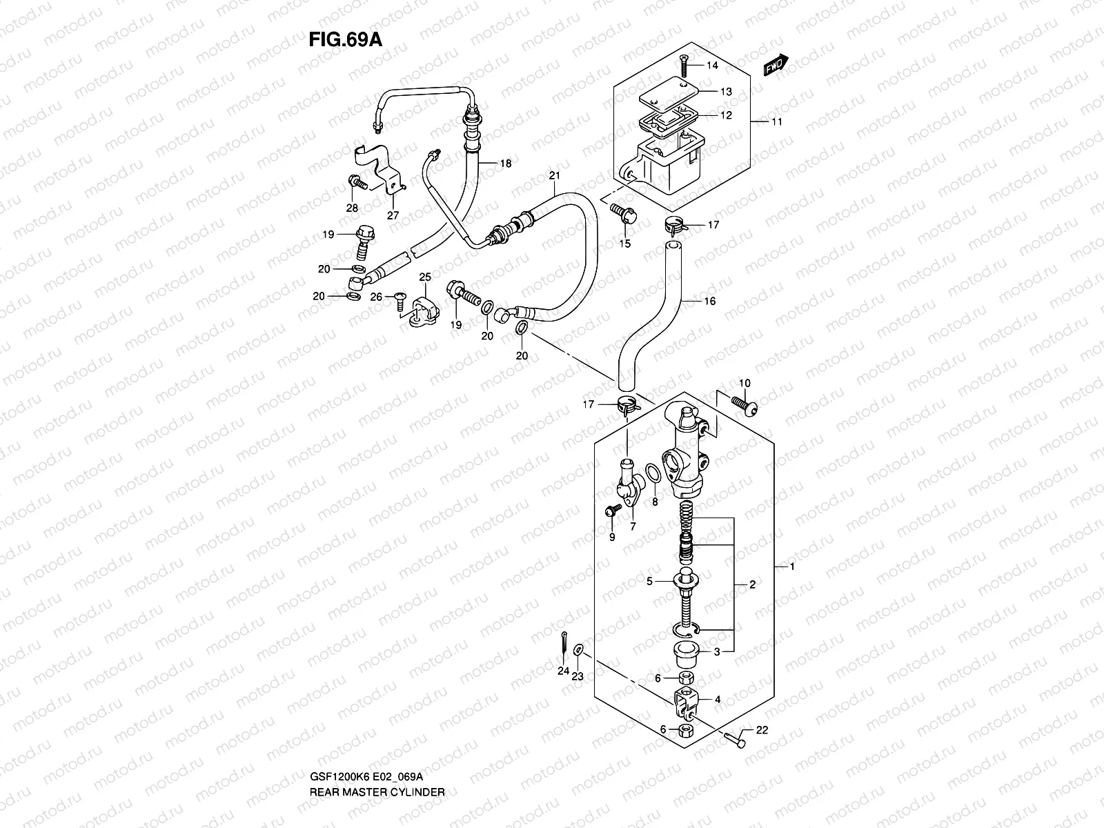 69A - REAR MASTER CYLINDER (GSF1200AK6/SAK6)
