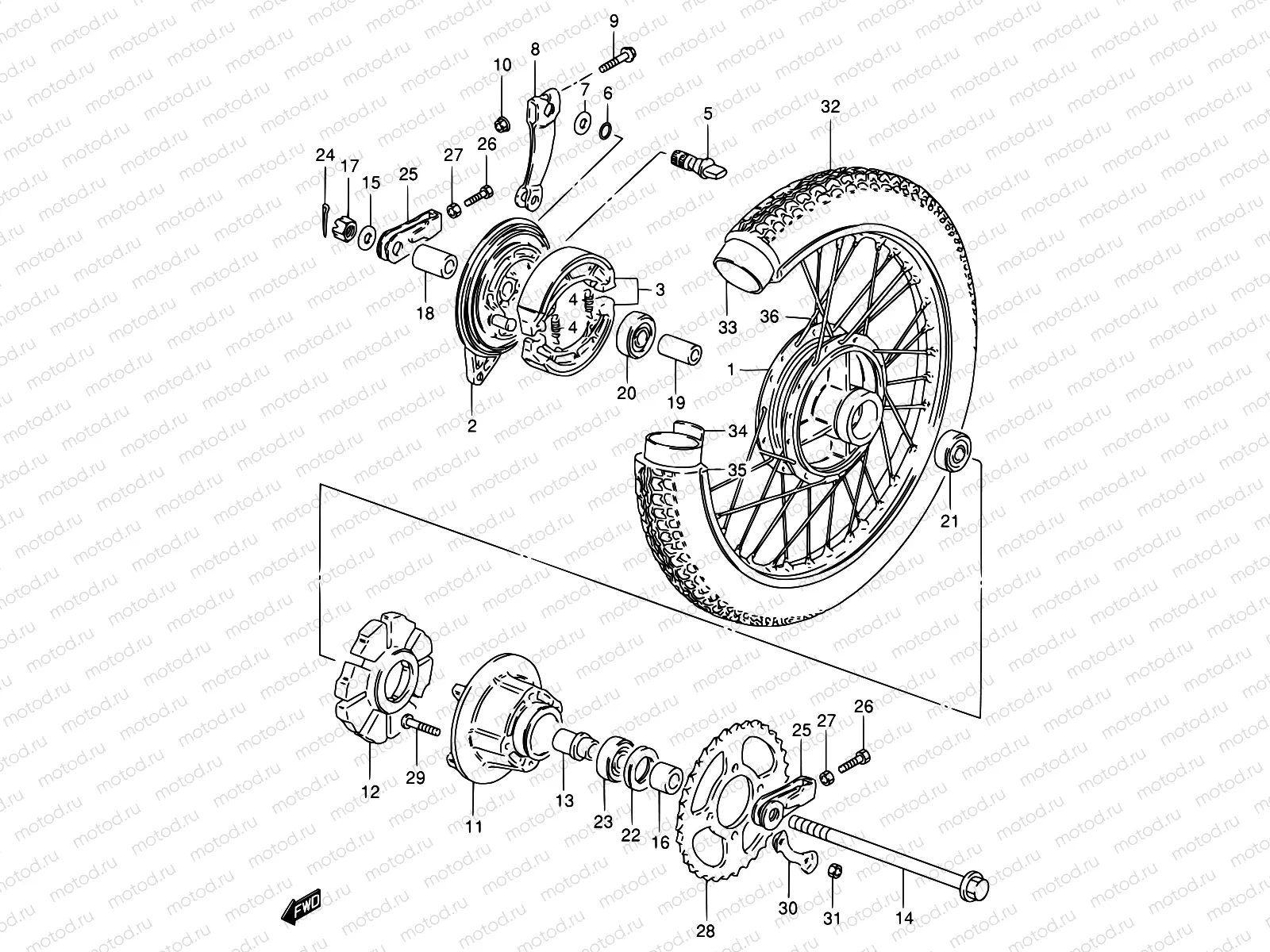 69A - REAR WHEEL (GS125UR/SR)