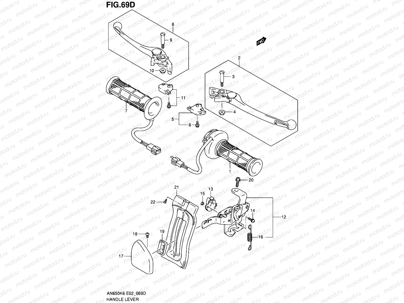 69D - HANDLE LEVER (AN650AK9/AL0 E02,E19)