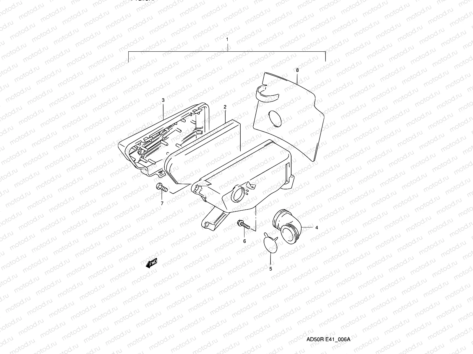 6A - AIR CLEANER (MODEL K E06 ~E.NO.211604)