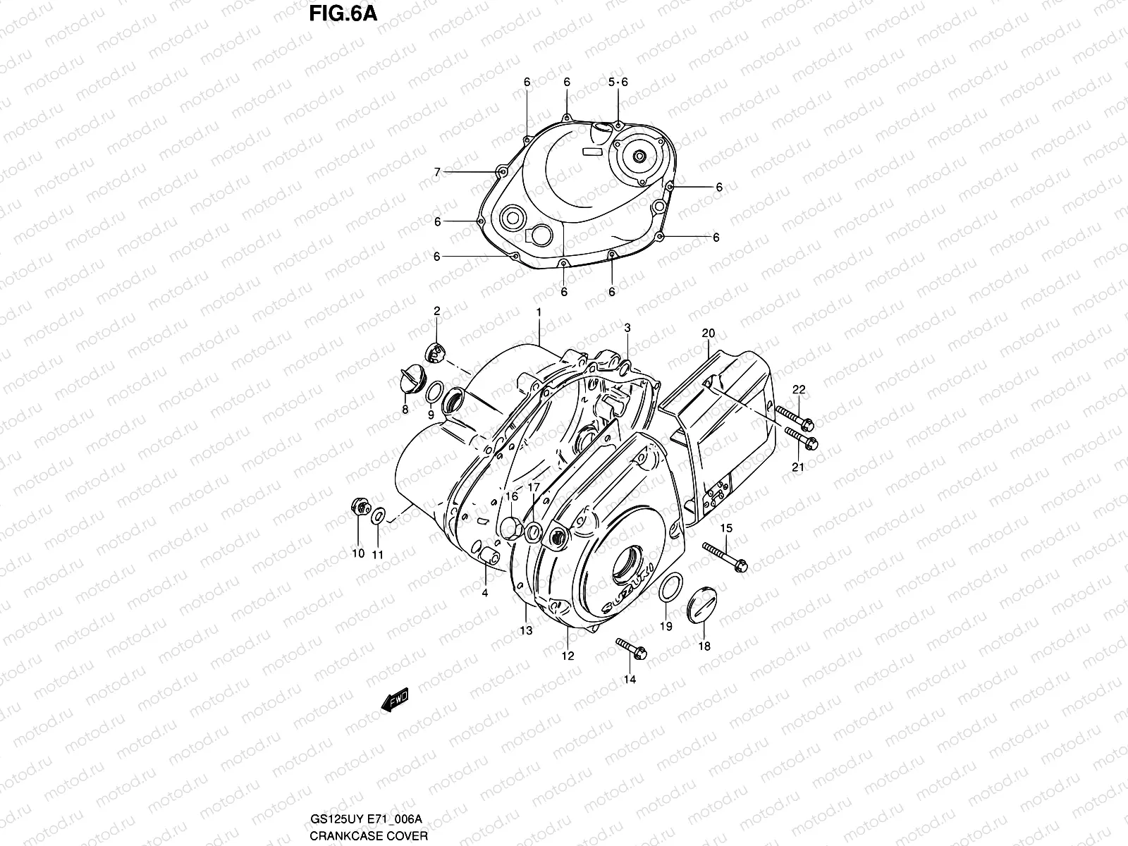 6A - CRANKCASE COVER (GS125SUY/SUK1 P91)