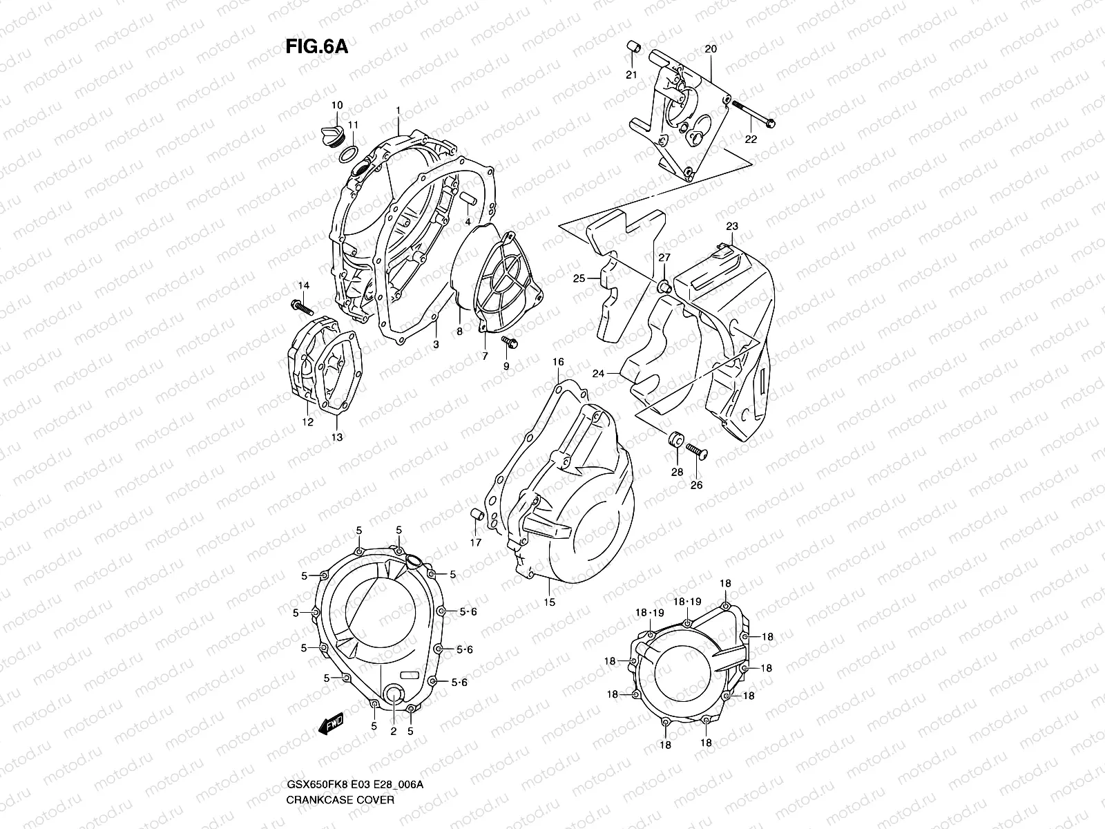 6A - CRANKCASE COVER (MODEL L0)