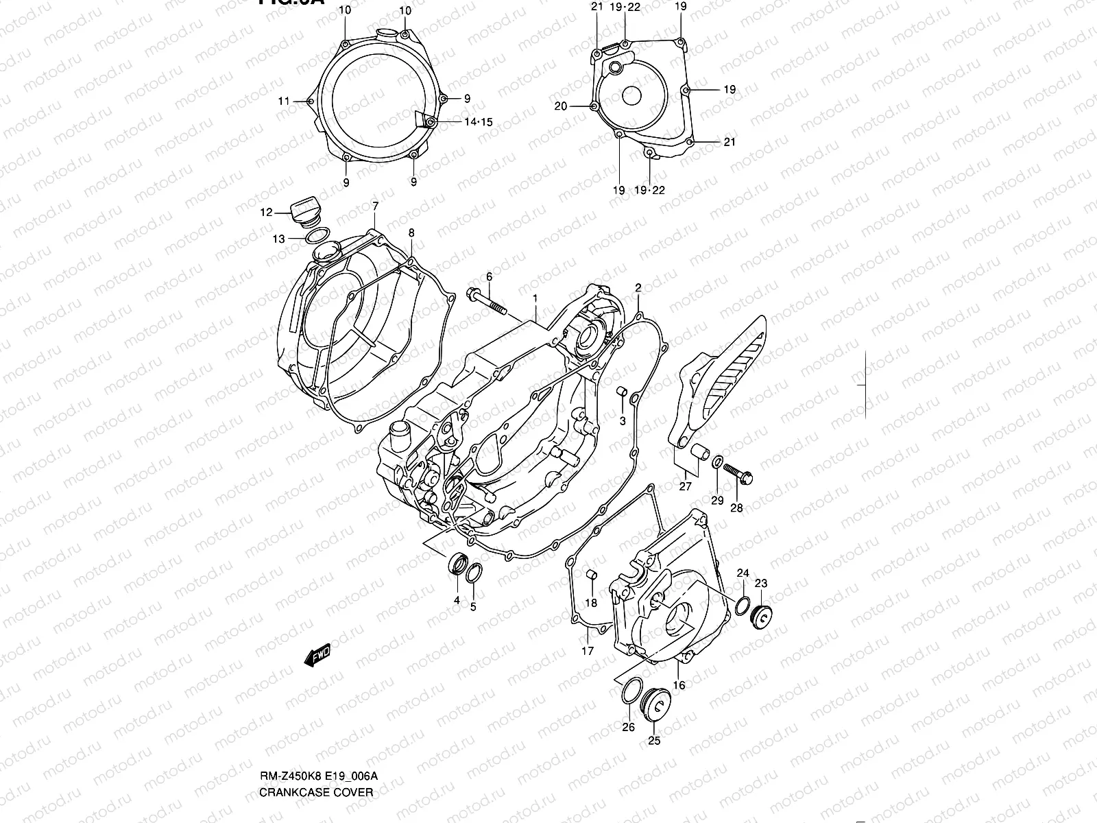 6A - CRANKCASE COVER (RM-Z450L1)