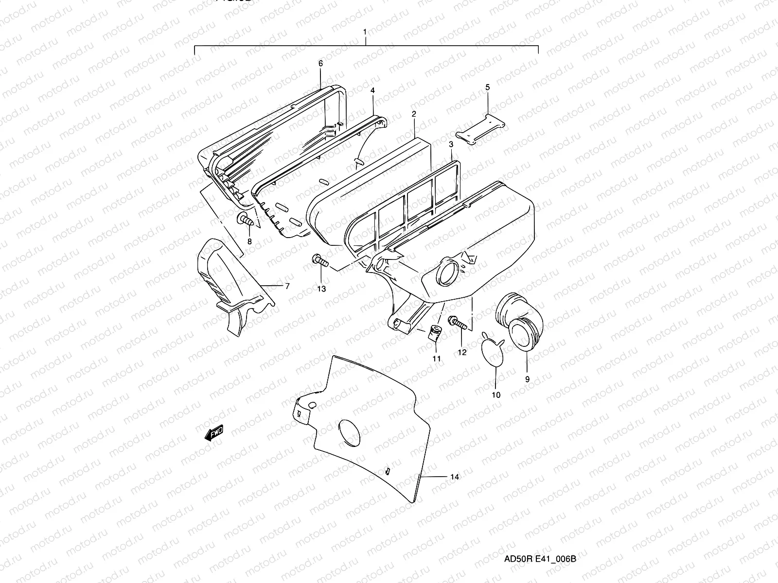 6B - AIR CLEANER (MODEL L E41/MODEL K E06 E.NO.211605~)