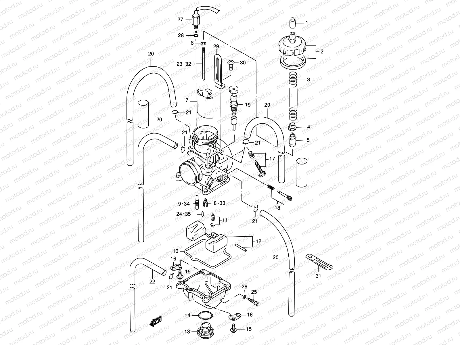 6B - CARBURETOR (MODEL W/X/Y)