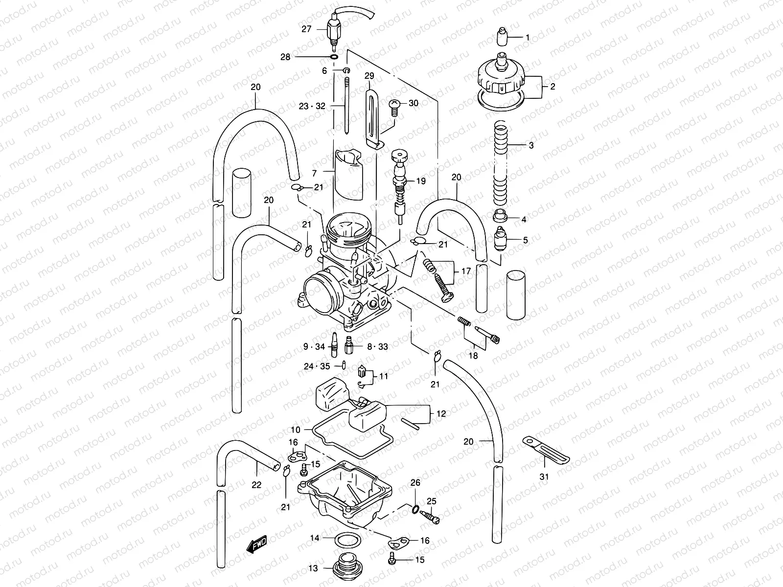 6B - CARBURETOR (MODEL W/X/Y)