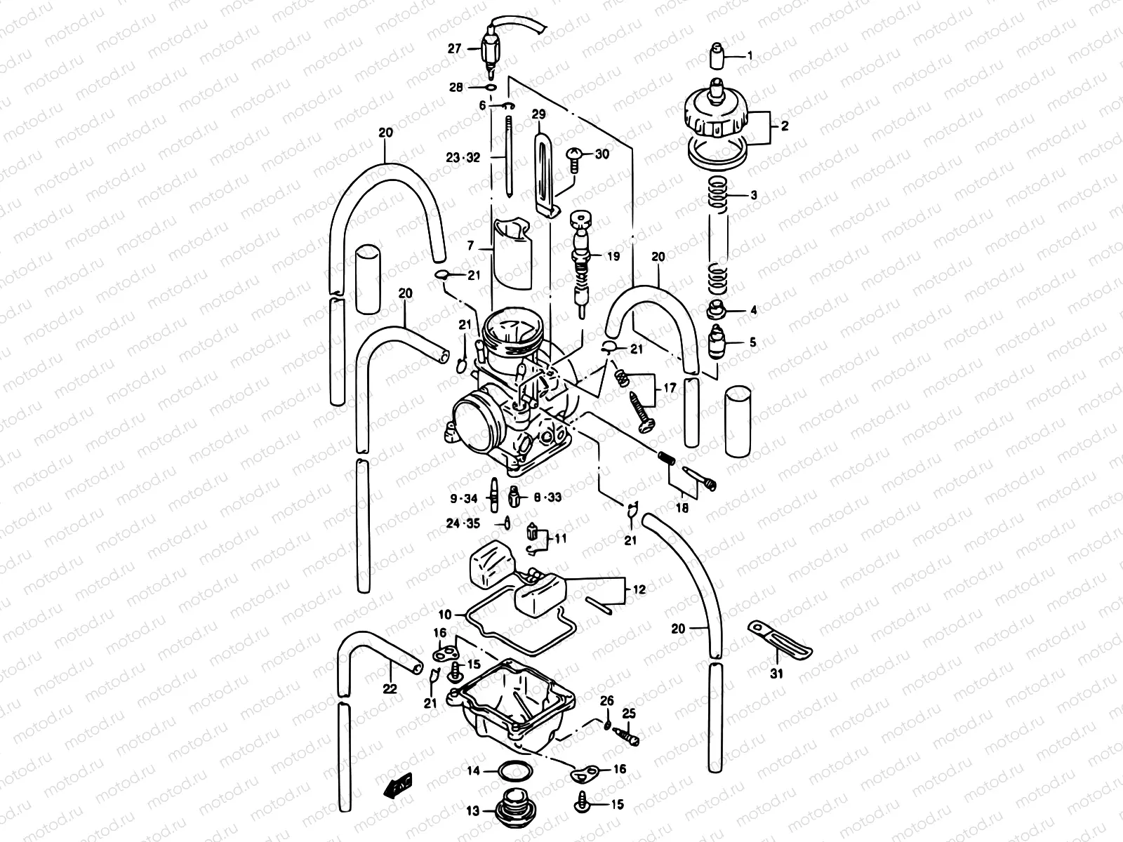 6B - CARBURETOR (MODEL W/X/Y)