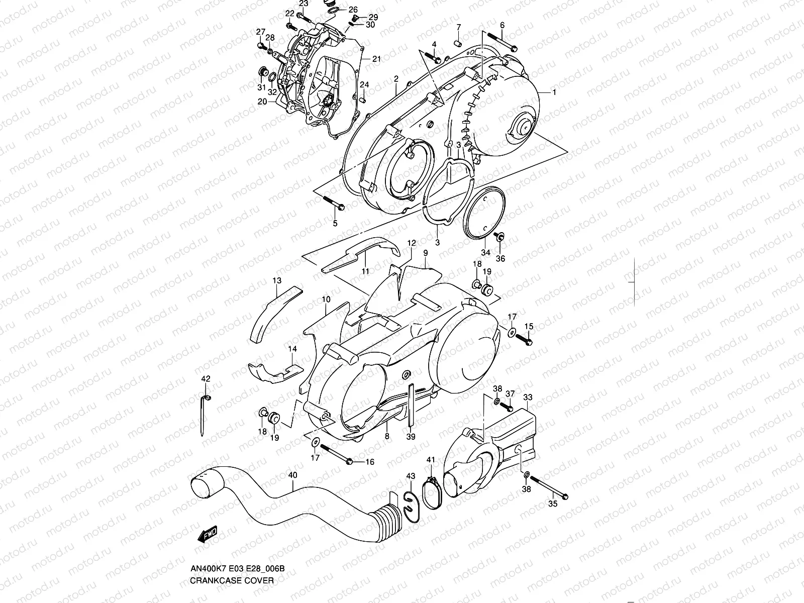 6B - CRANKCASE COVER (MODEL L0)