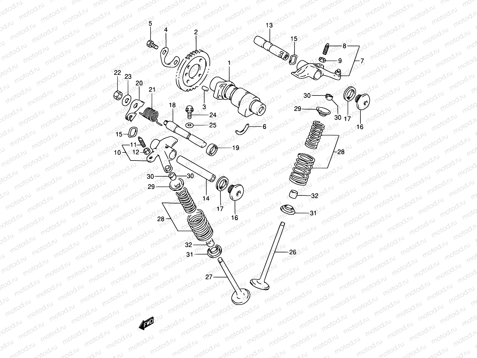 7 - CAM SHAFT - VALVE (MODEL L/M/N/P)