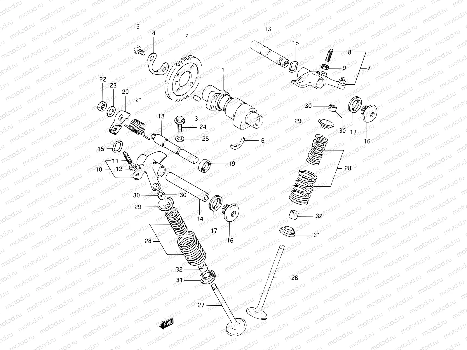 7 - CAM SHAFT - VALVE (MODEL L/M/N/P)
