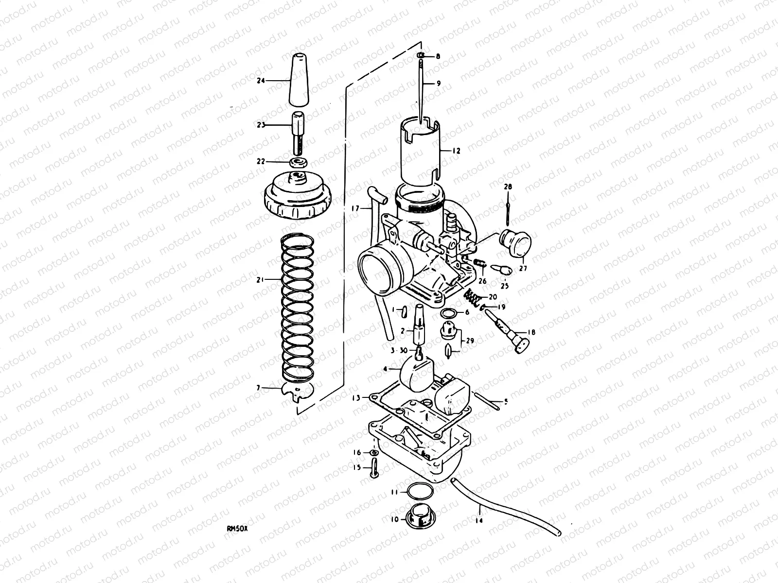 7 - CARBURETOR (RM50N, RM50T, RM50X)