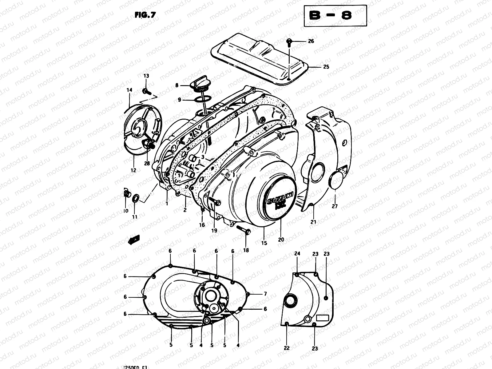 7 - CRANKCASE COVER (MODEL Z)