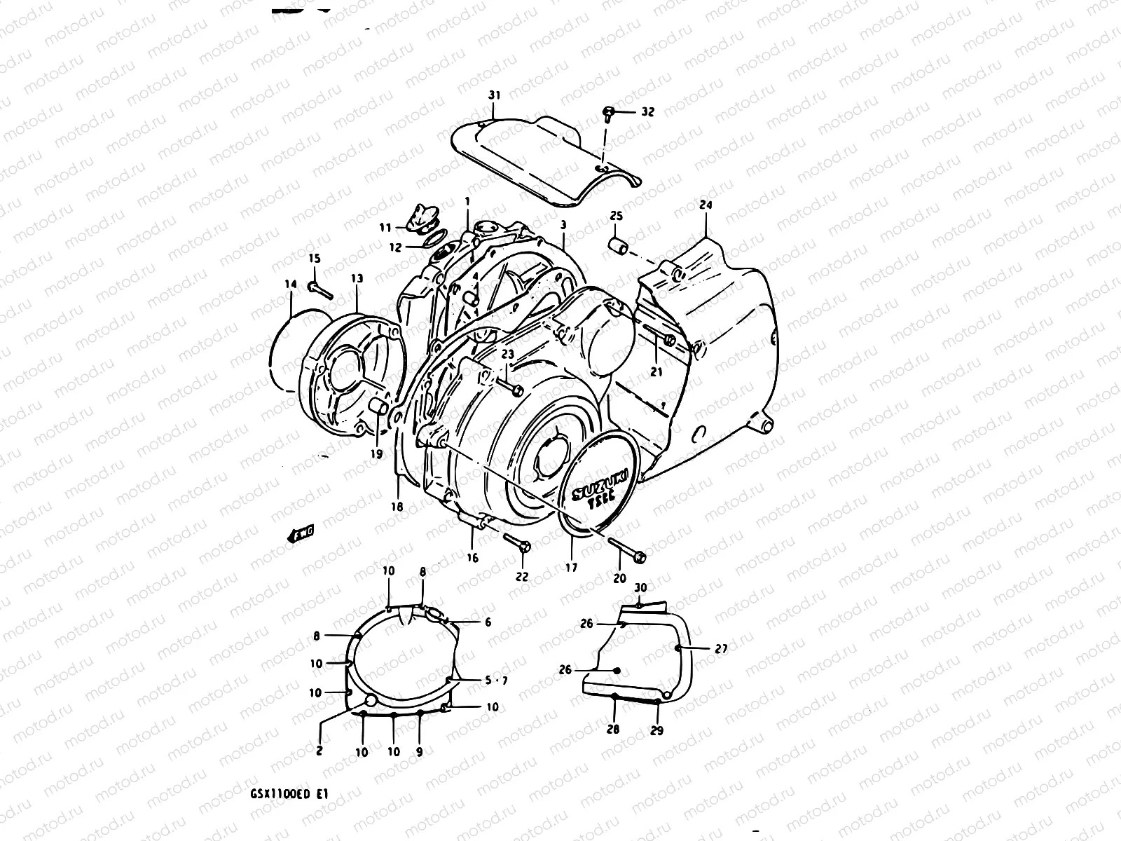 7 - CRANKCASE COVER (MODEL Z)