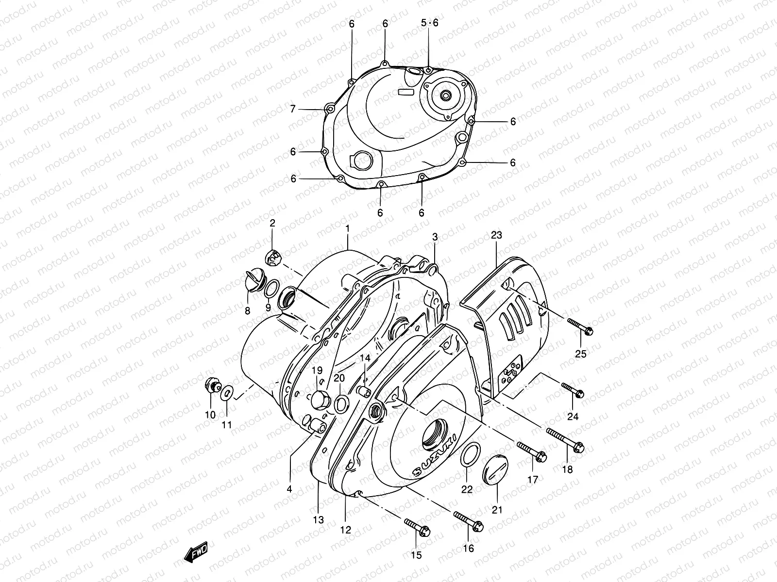 7 - CRANKCASE COVER (SEE NOTE)