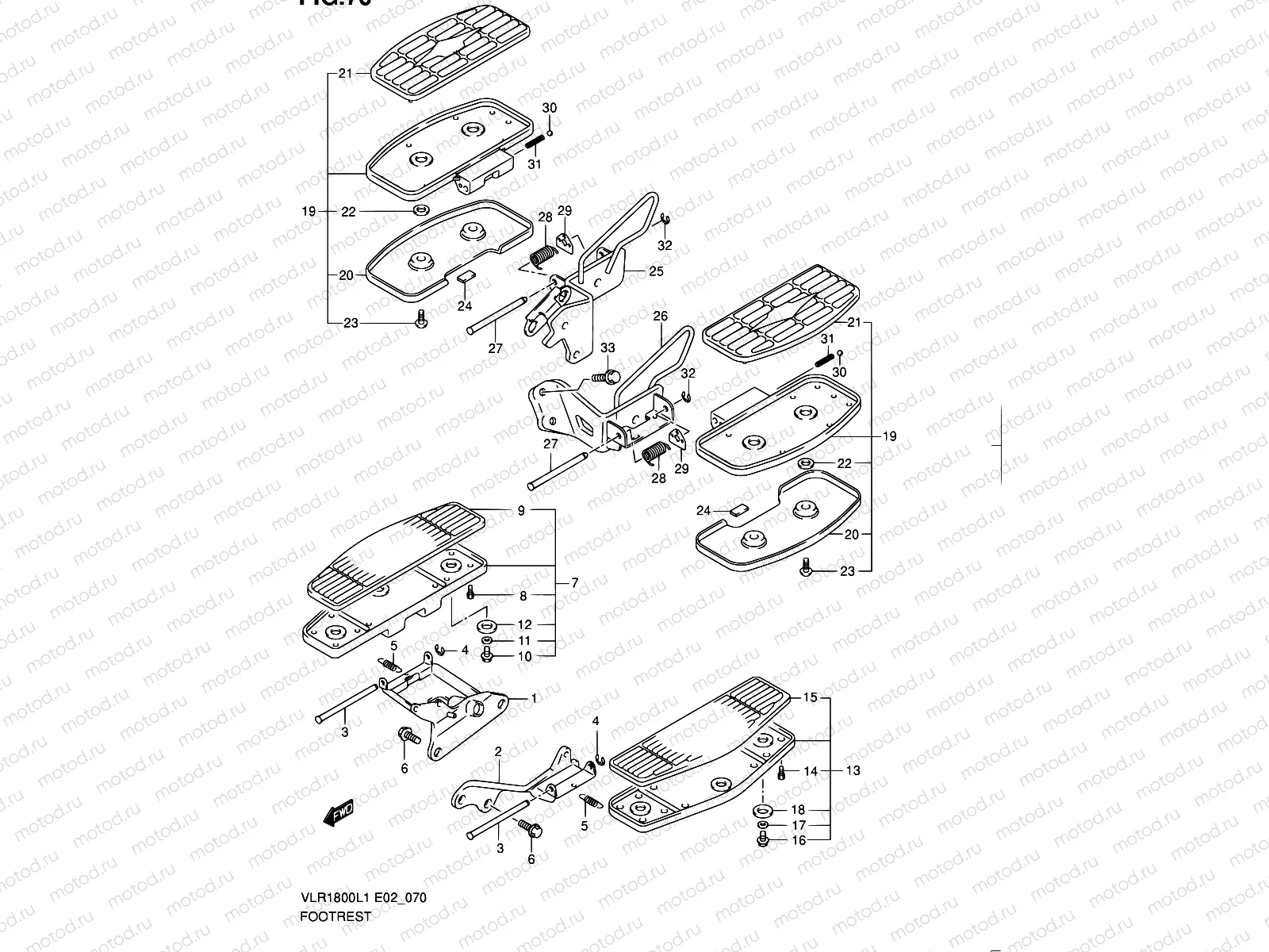 70 - FOOTREST (VLR1800TL1 E24)