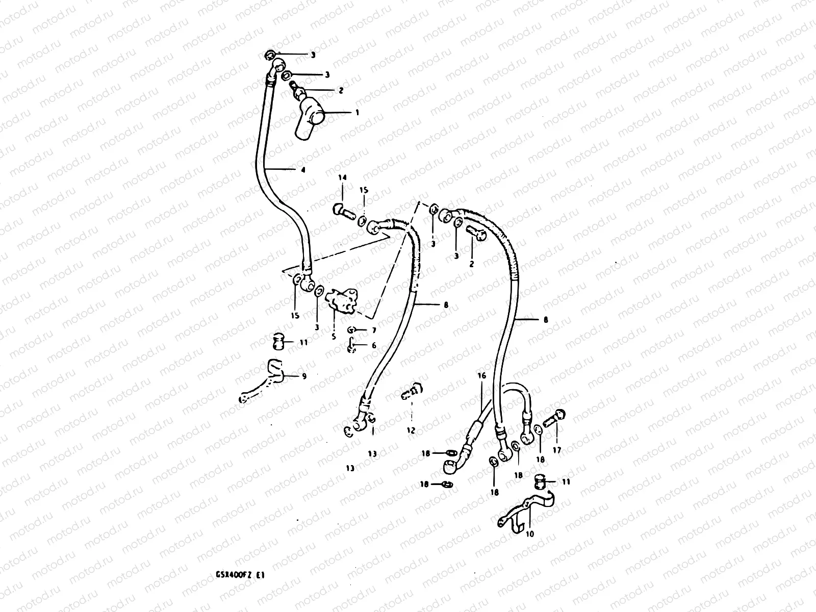 70 - FRONT BRAKE HOSE (MODEL Z)