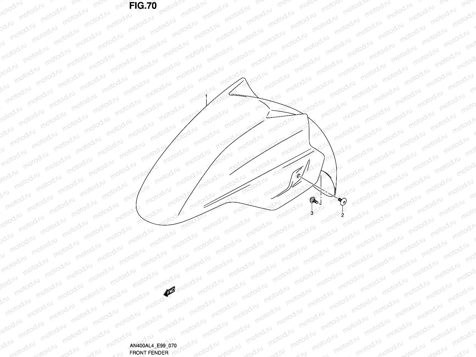 70 - FRONT FENDER (AN400AL4 E99)