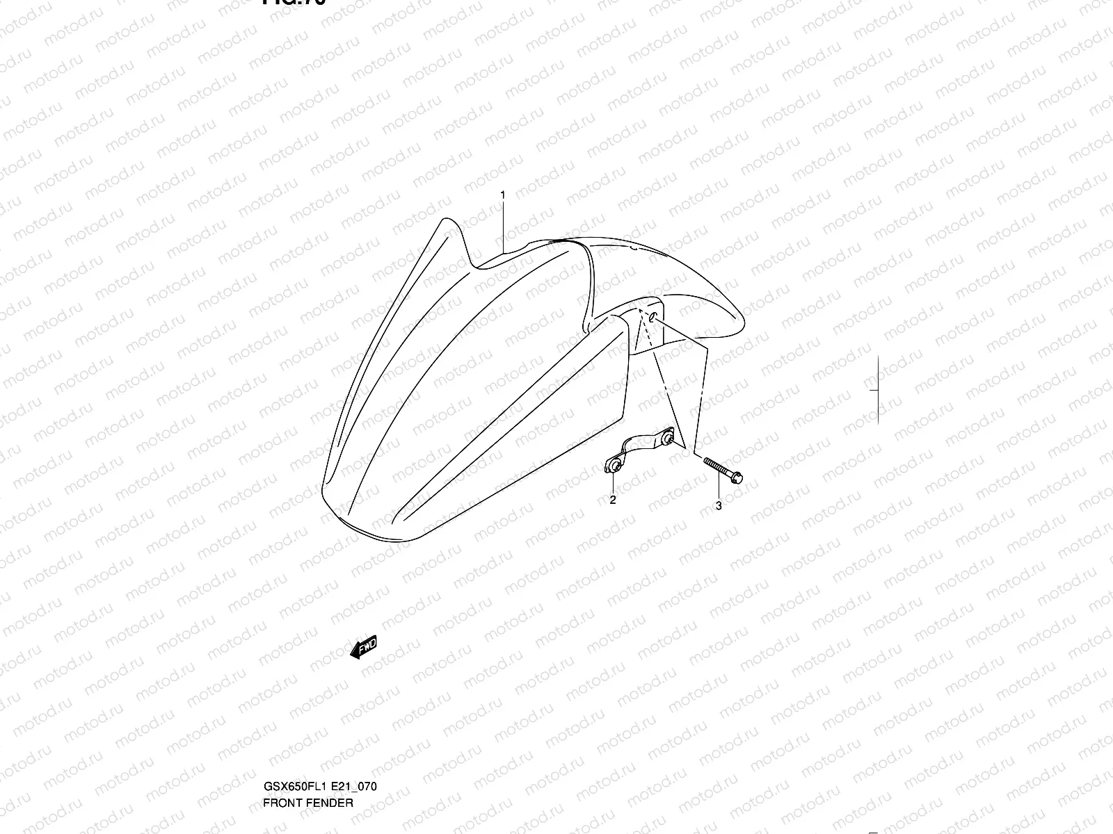 70 - FRONT FENDER (GSX650FL1 E21)