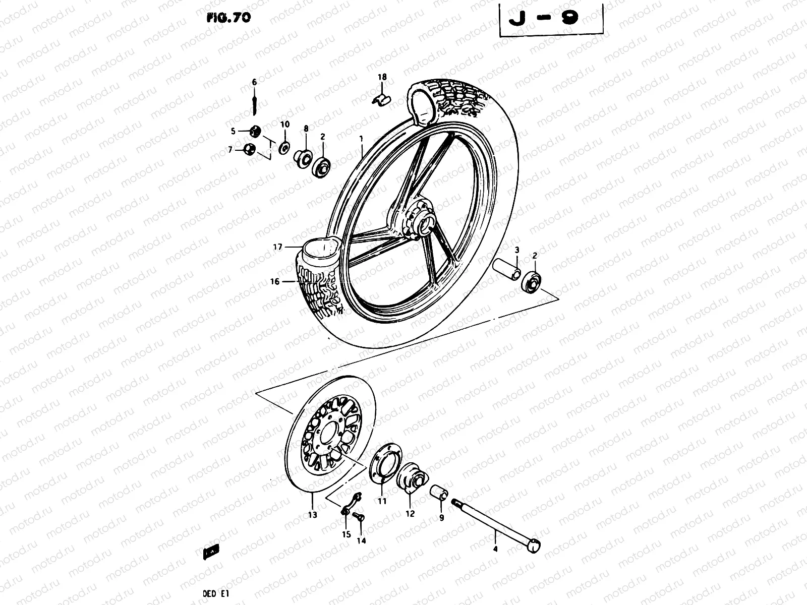70 - FRONT WHEEL (MODEL D)
