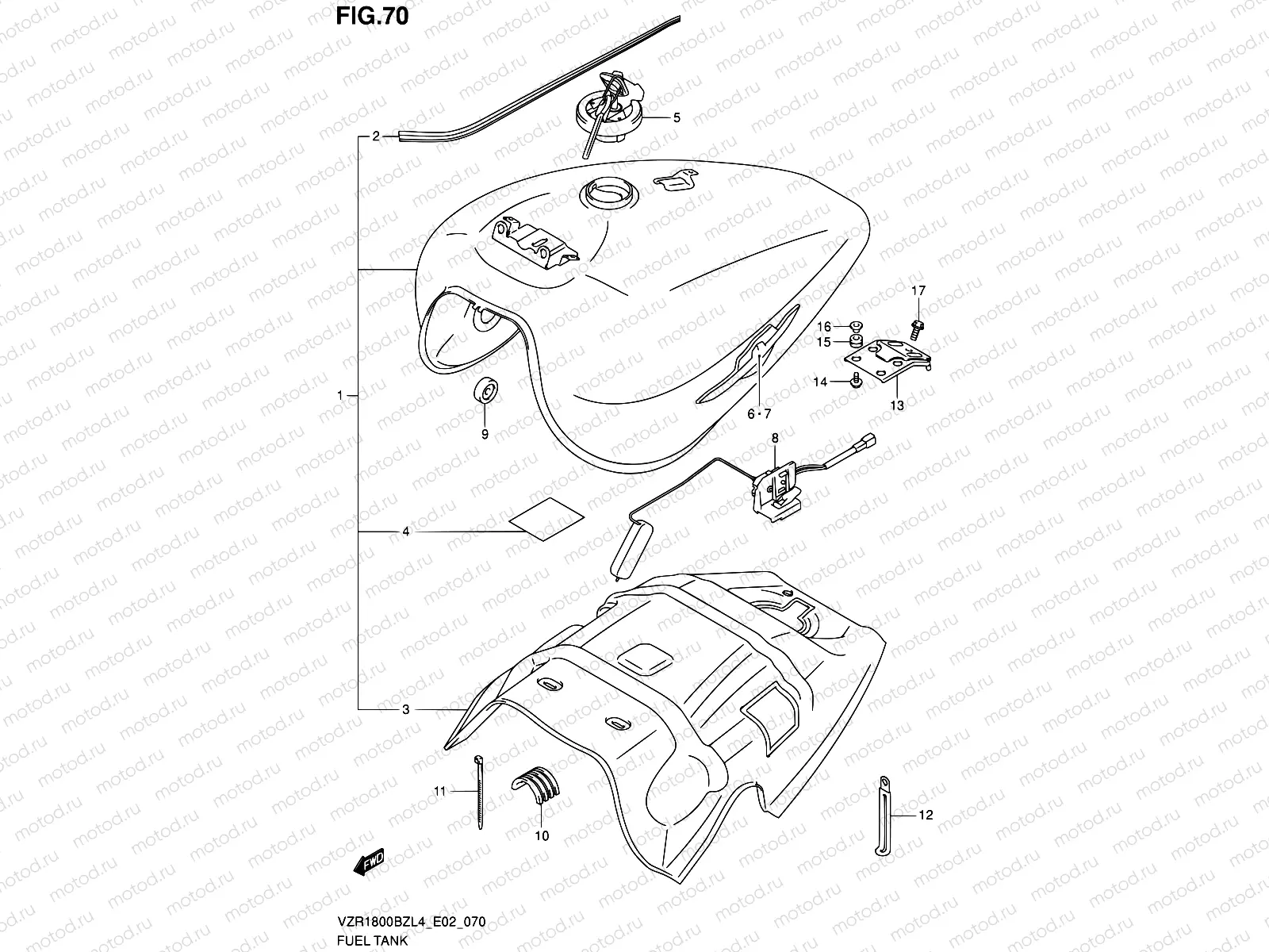 70 - FUEL TANK (VZR1800BZUFL4 E19)
