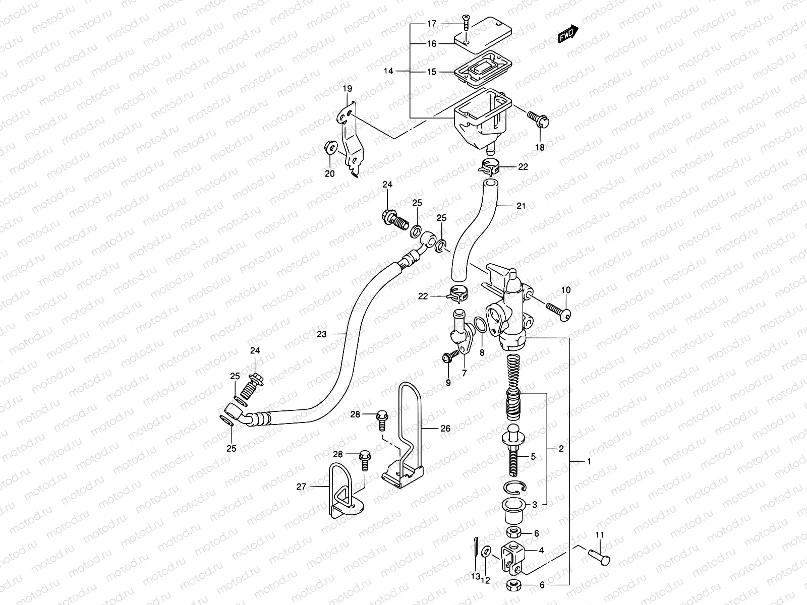 70 - REAR MASTER CYLINDER (MODEL K3)