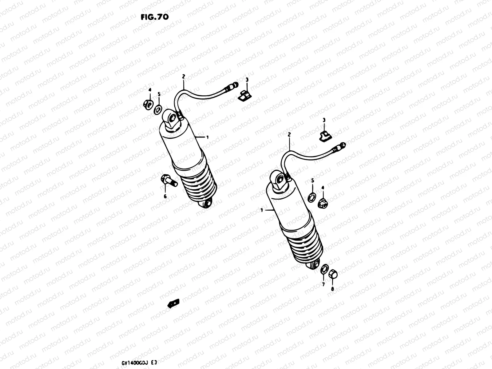 70 - REAR SHOCK ABSORBER GV1400GTG
