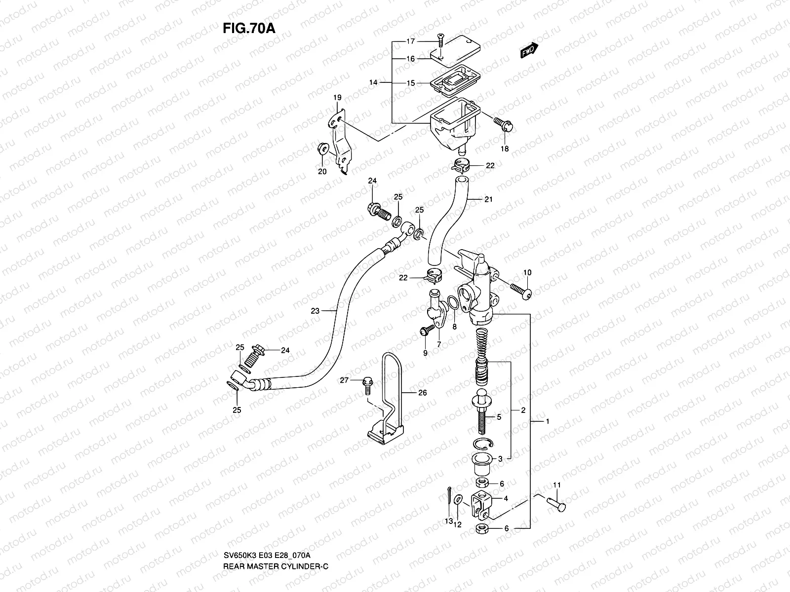 70A - REAR MASTER CYLINDER (SV650SK3)